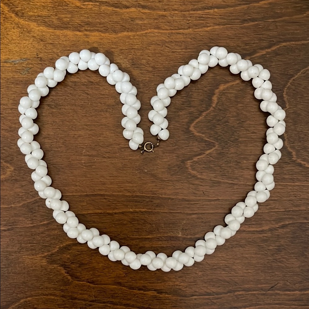 Elegant White Beaded Necklace